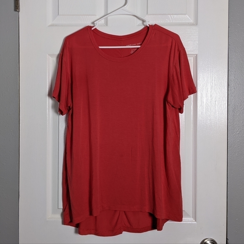 New American‎ Eagle Soft & Sexy Oversized Scoop Neck High Low Modal Tee Size XS